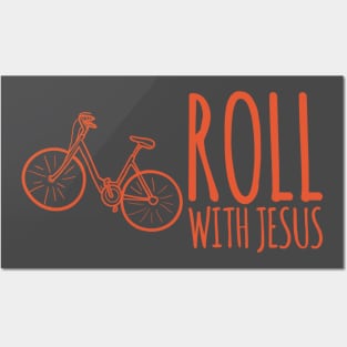 Roll With Jesus Christian Cyclist Design Posters and Art